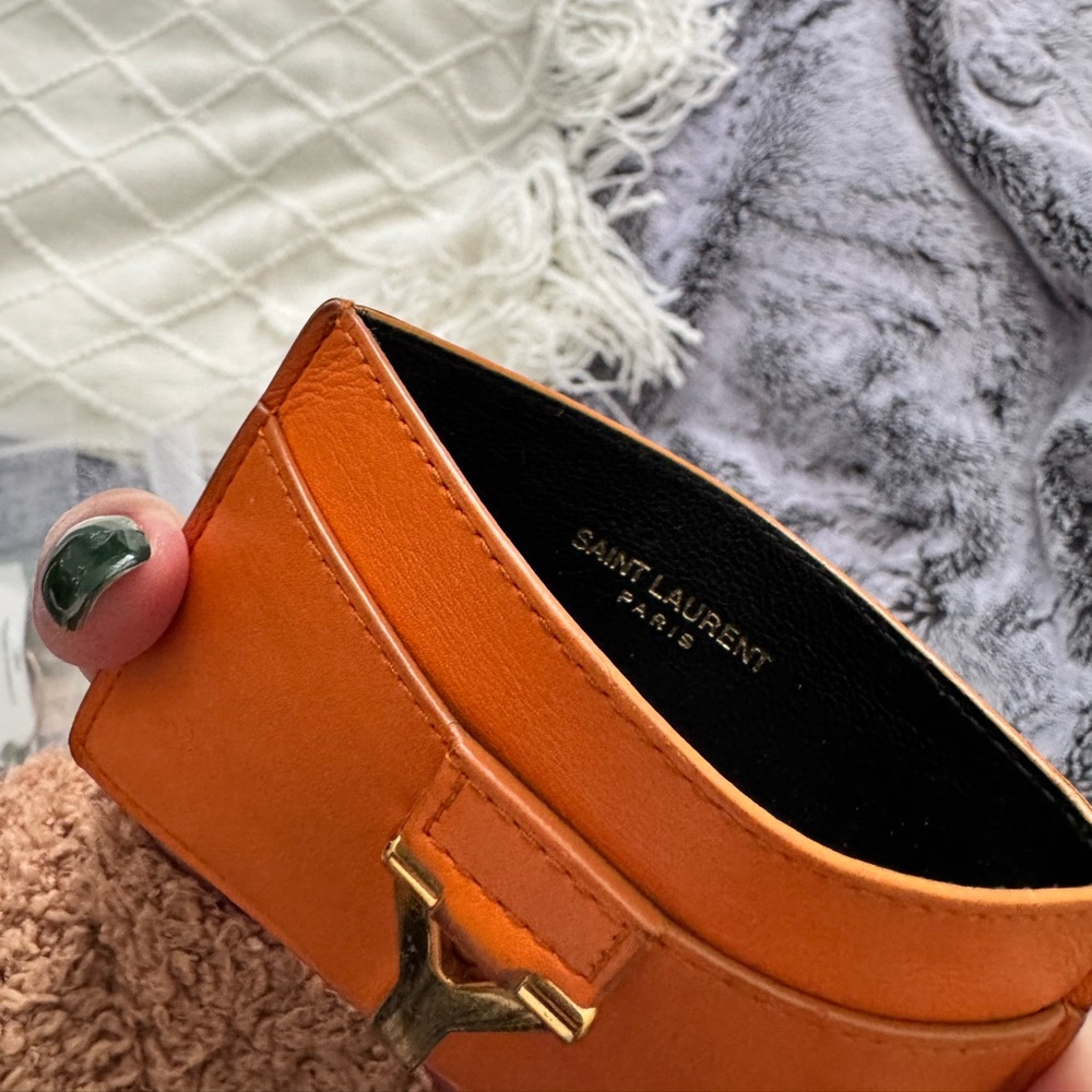 YSL Saint Laurent Orange card holder vintage - Picture 4 of 5